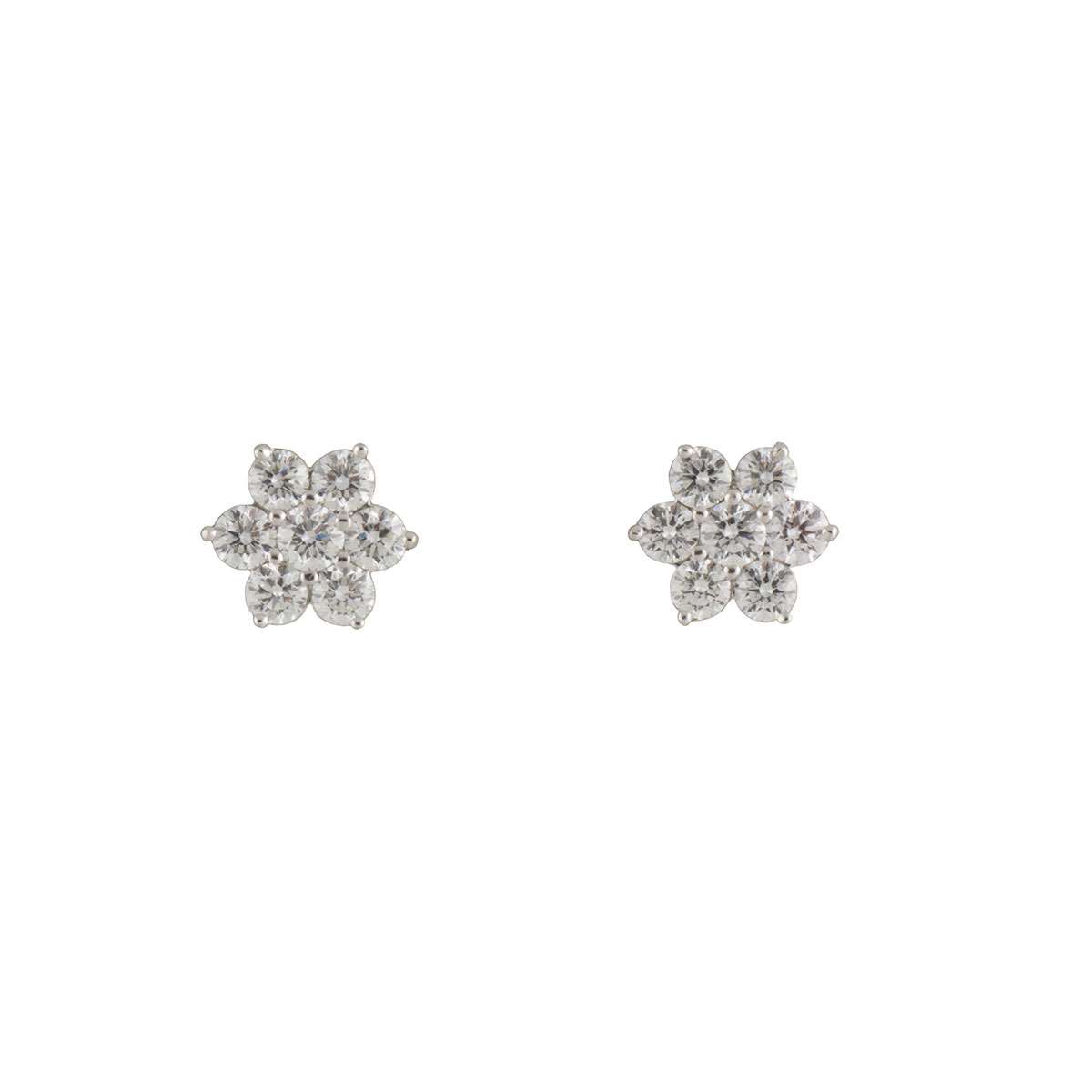 Flower Diamond Earrings 0.95ct | Rich Diamonds